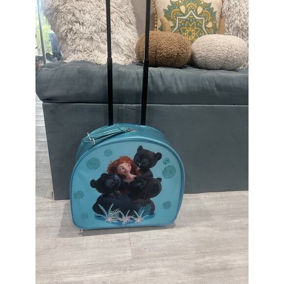 Disney store brave Marida Luggage Trolley Carry-On Sparkly Blue - Picture 1 of 10